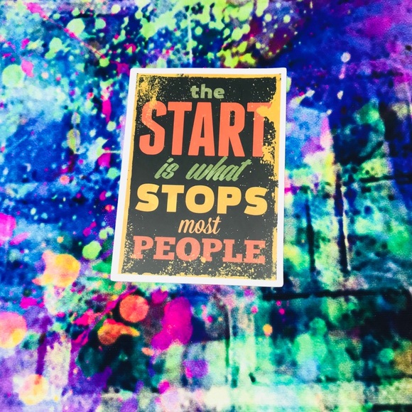 The Start is What Stops Most Motivational Mini Poster Stickers Decor - Picture 1 of 3